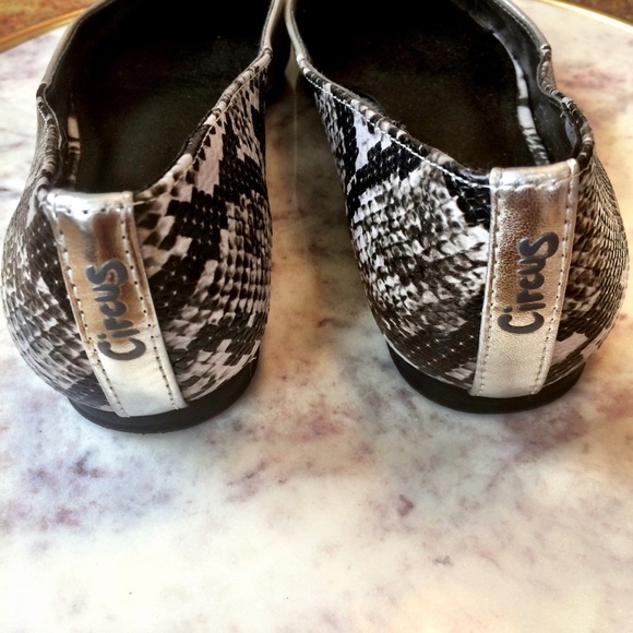 Circus by Sam Edelman silver and snakeskin flats. - Picture 3 of 8